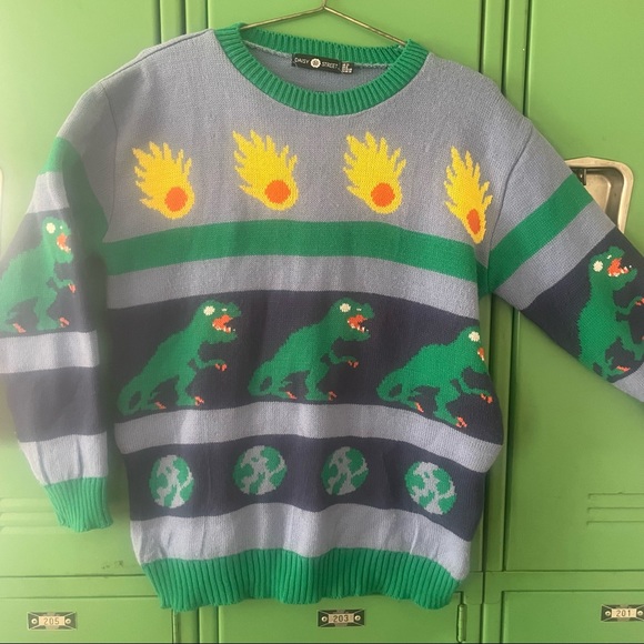FANTASTIC Daisy Street Dinosaur Meteor Sweater - Picture 1 of 8